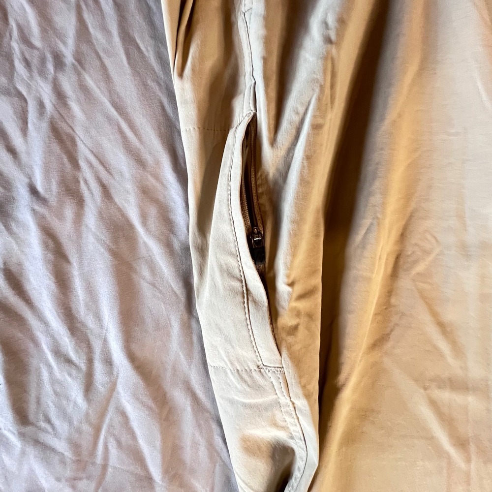 Eddie Bauer Travex Mens 38x34 Khaki Outdoor Travel Pants Zip Pocket - Picture 6 of 13